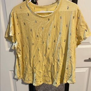 Cactus Print Yellow T-Shirt